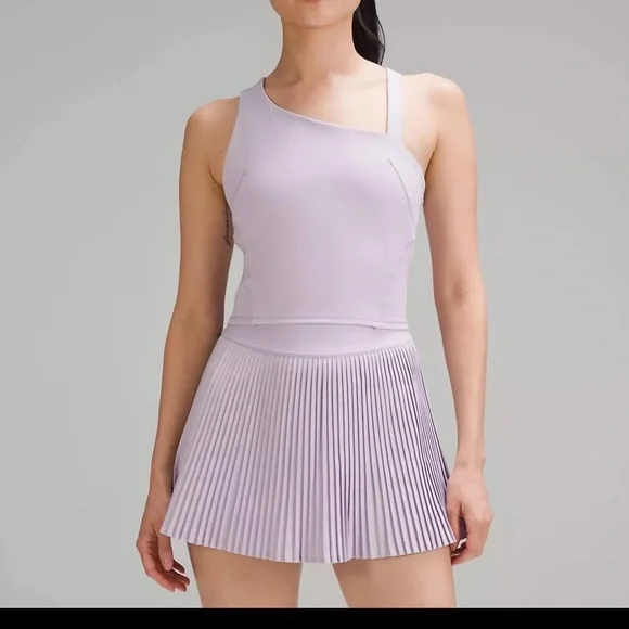 $68 Lululemon Everlux Asymmetrical Tennis Tank Top Lilac Ether - Picture 3 of 7